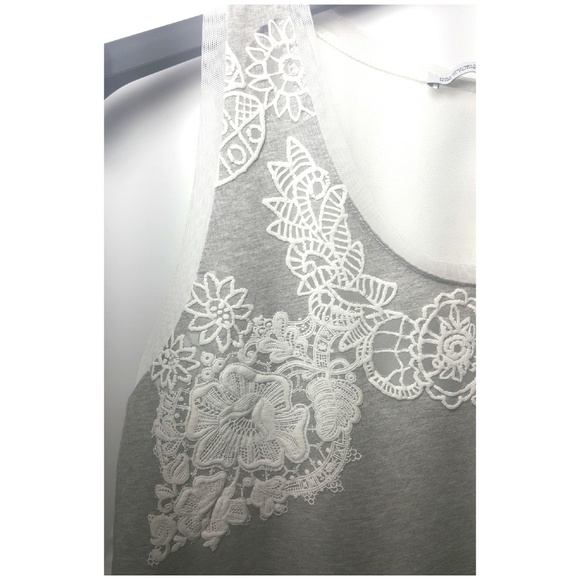 ZARA Crop Top with Printed Lace & Mesh Back - Picture 4 of 6